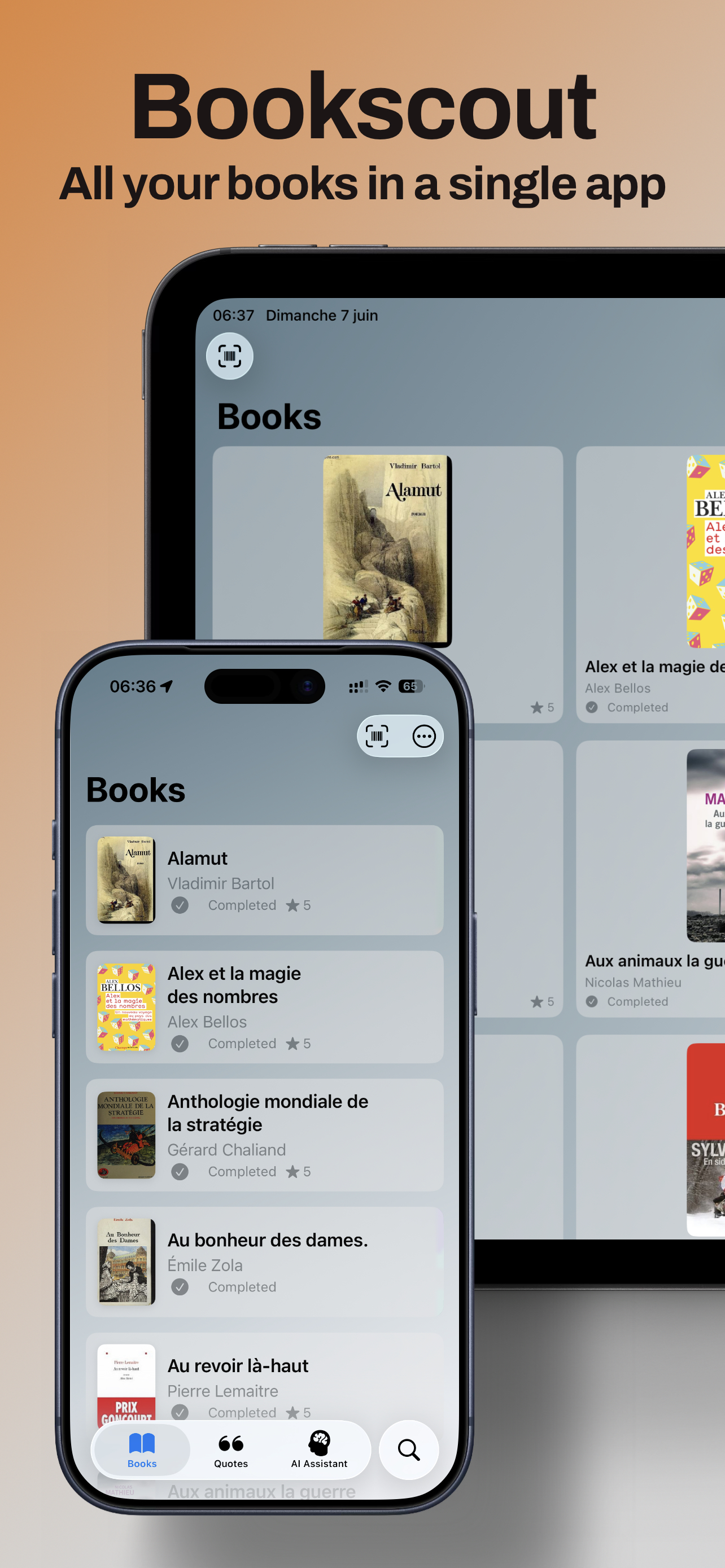 Bookscout on iPhone and iPad — all your books in a single app