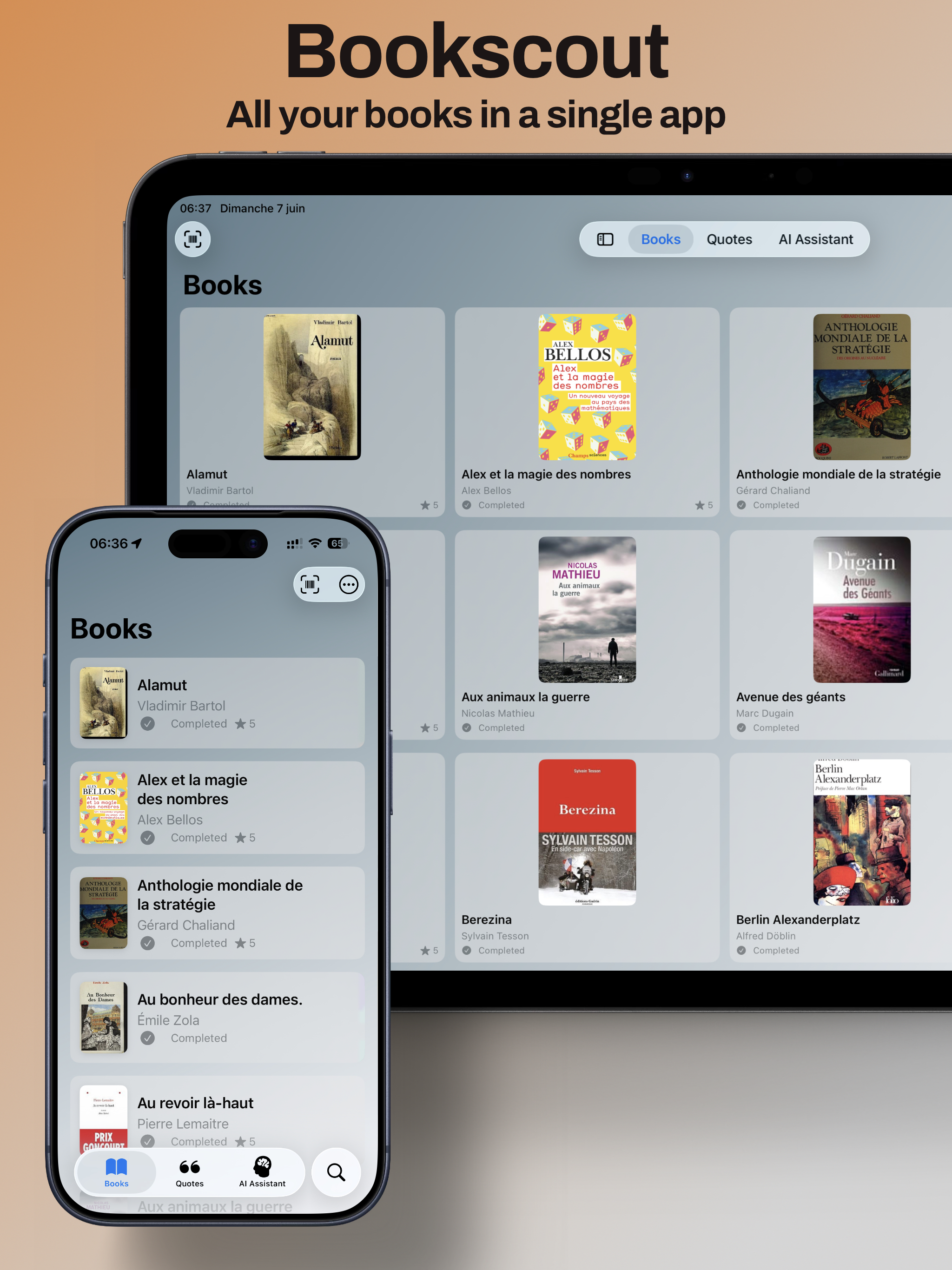 Bookscout sur iPad — tous vos livres dans une seule application