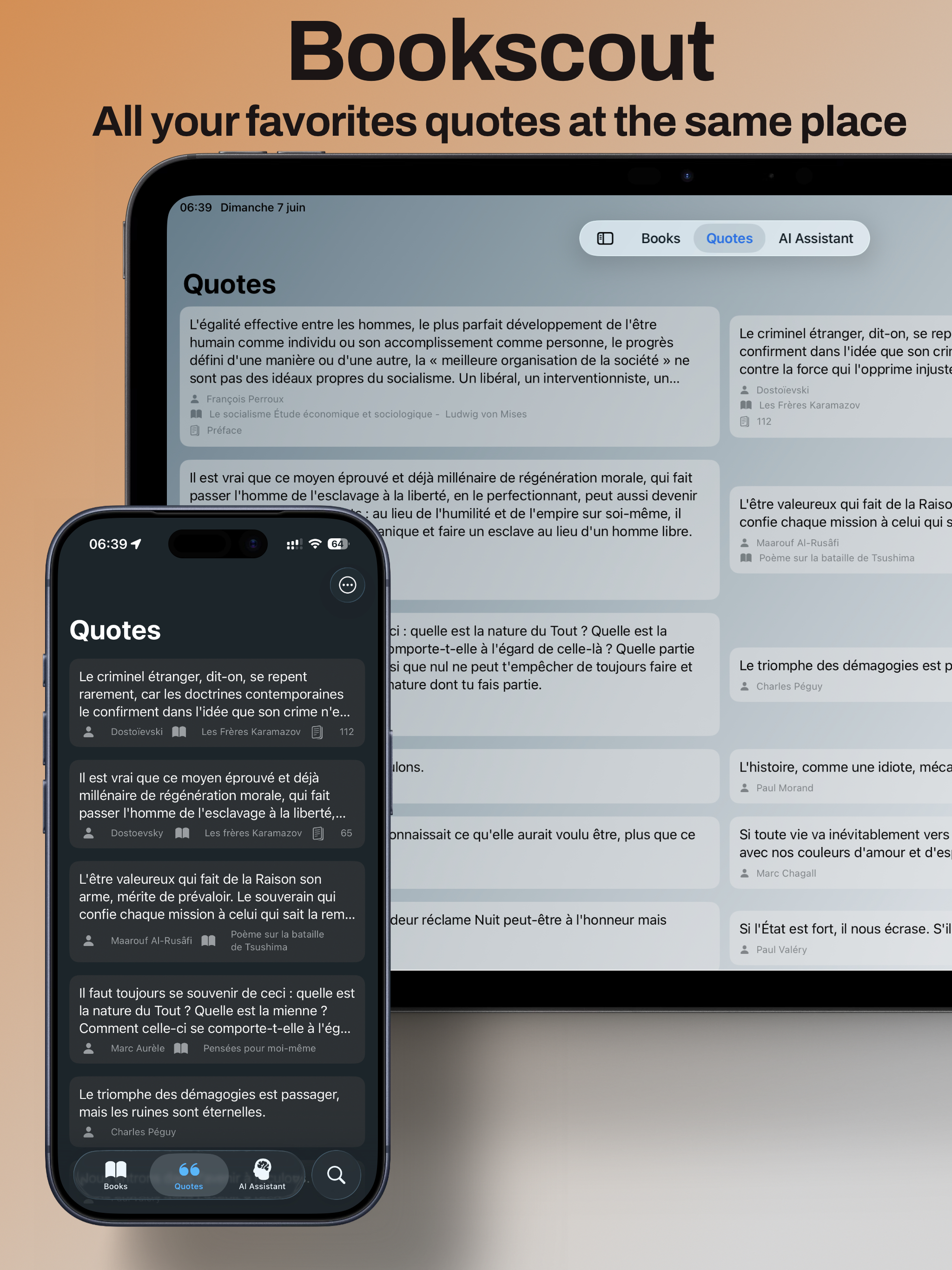 Bookscout quotes grid on iPad