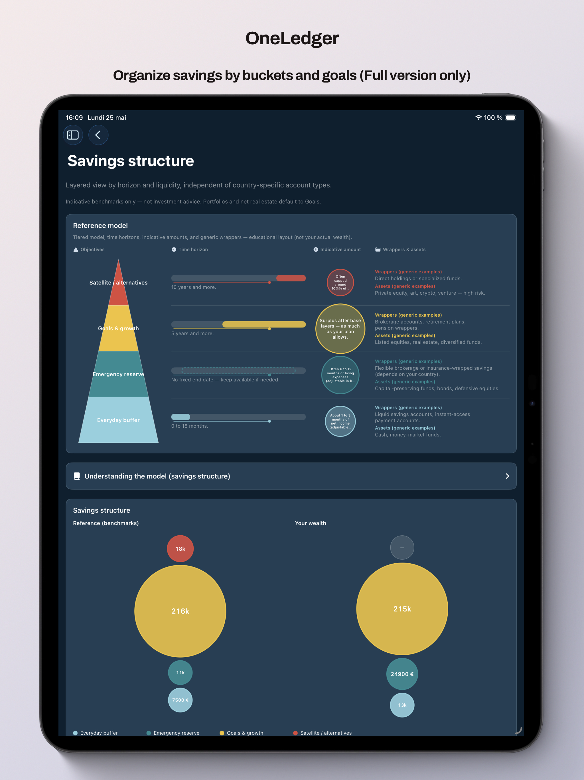OneLedger wealth overview and allocation